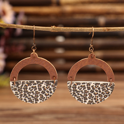 Cow Leopard Leather Earrings 