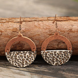 Cow Leopard Leather Earrings 