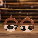 Cow Leopard Leather Earrings 