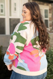 Multicolour Plus Size Floral Drop Shoulder Sweater