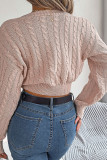 Twisted Bust Cable Knit Crop Sweater Top