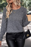 Dary Gray Knitting Pullover Top 
