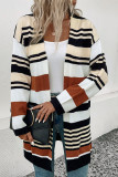 Stripes Colorblock Knitting Cardigan 