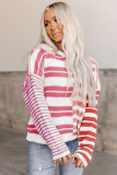 Rose Red Blocked Drop Shoulder Slouchy Sweater