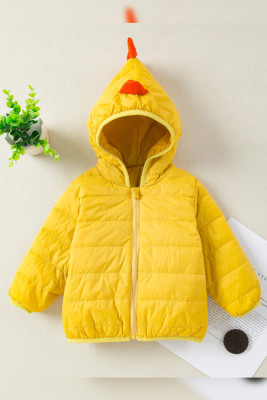 Plain Cute Animal Hooded Quilted Kid's Coat