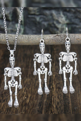 Alloy Skulls Halloween Nacklace With Earring Set MOQ 5 sets