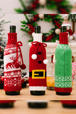 Christmas Pattern Knit Wine Case MOQ 3pcs