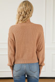 Khaki Button Front Drop Shoulder Knitted Cardigan