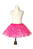 Polka Dot Mesh Glitter Girls Dancing Dress 