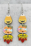 Thanksgiving Pumpkin Maple Earrings 