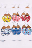 Christmas Print Wooded Earrings MOQ 5pcs