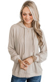 Parchment Corded Drawstring Pullover Hoodie