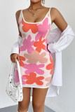 Floral Knit U Neck Cami Tank Dress