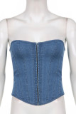 Denim Fishbone Corset 