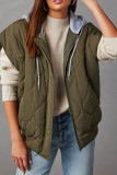 Hooded Sleeveless Vest Quilted Coat 
