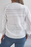 Plain Side Button Cable Knit Sweater