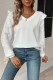 White V Neck Ruffle Sleeves Top 
