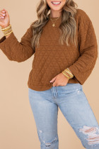 Chestnut Casual Crinkle Quilted Pullover Top