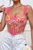 Embroidery Lace Cami Crop Bustier