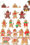 Gringerbread Man Christmas Decoration 12pcs Set MOQ 3sets