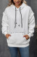White Hooded Drawstring Kangaroo Pockets Sweatshirt