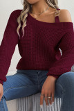 One SHoulder Buckle Knitting Sweater