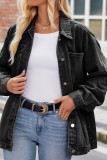 Plain Washed Vintage Open Button Denim Jacket