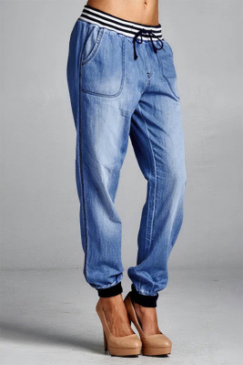 Washed Distressed Denim Jeans