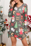 Christmas Pattern Printiing MIni Dress 