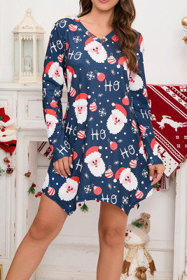 Christmas Pattern Printiing MIni Dress 