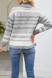Aztec Pattern Turtleneck Knitting Sweater 
