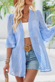 Double Layer Ruffle Sleeves Front Open Shirt 