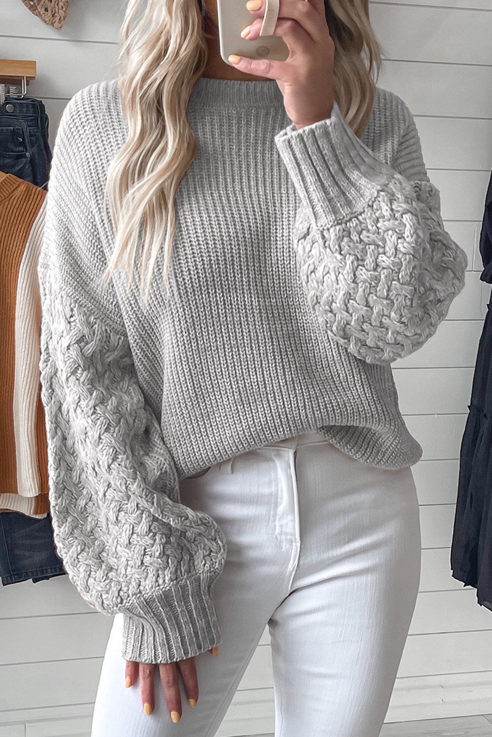 Short-Sleeve Sweater Grey main image 0