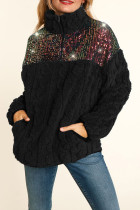 Colorful Glitter Fleece Sweatshirt 
