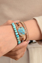 Turquoise Stone Cord Bracelet MOQ 3pcs