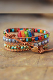 Multicolor Stone Cord Bracelet MOQ 3pcs