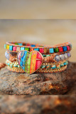 Multicolor Stone Cord Bracelet MOQ 3pcs