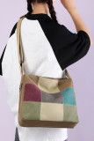Color Block Canvas Crossbody Bag MOQ 3pcs