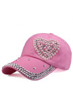 Crystal and Beads Heart Baseball Hat 