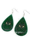 Glitter Round Christmas Pattern Earrings MOQ 5pcs