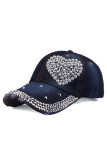 Crystal and Beads Heart Baseball Hat 