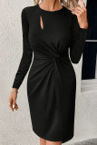 Black Twisted Hollow Out Bodycon Dress