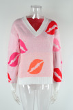 Valentine's Day Lips Knitting Sweater 