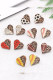 Leopard Heart Baseball Print Wooden Earrings MOQ 5pcs