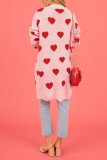 Heart Pattern Front Open Knitting Cardigan 