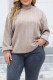 Turtleneck Ribbed Knitting Plus Size Sweater 
