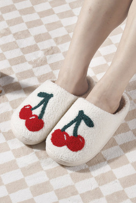 Cherry Knit Plush Slippers