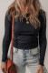 Black Solid Long Sleeve Slim Fit Tee