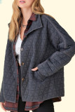 Plain Quilted Button Up Jacket