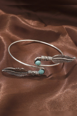 Boho Turquoise Feather Bracelet MOQ 5pcs